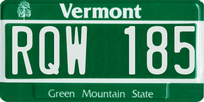 VT license plate RQW185