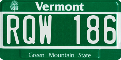VT license plate RQW186