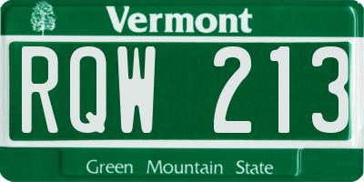 VT license plate RQW213