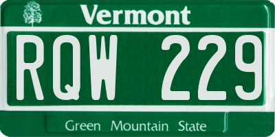 VT license plate RQW229