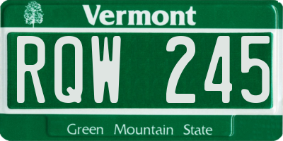 VT license plate RQW245