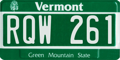 VT license plate RQW261