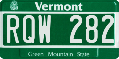 VT license plate RQW282