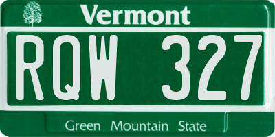 VT license plate RQW327