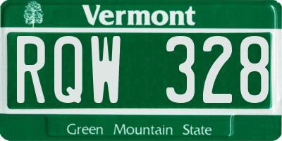 VT license plate RQW328