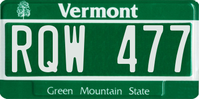 VT license plate RQW477
