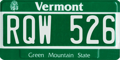 VT license plate RQW526
