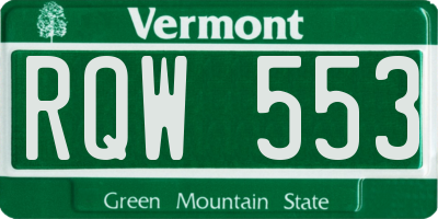 VT license plate RQW553
