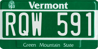 VT license plate RQW591