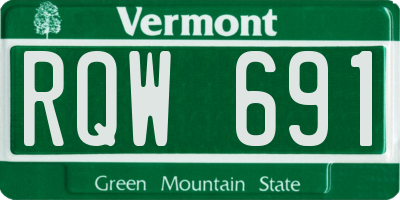 VT license plate RQW691