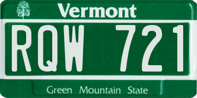 VT license plate RQW721