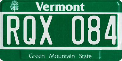 VT license plate RQX084