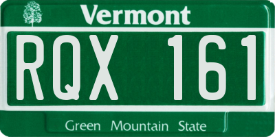 VT license plate RQX161