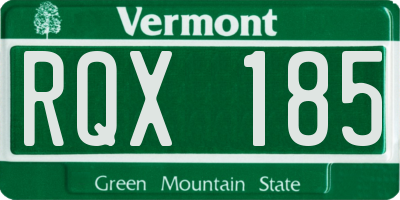 VT license plate RQX185