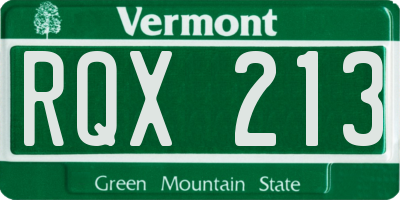 VT license plate RQX213