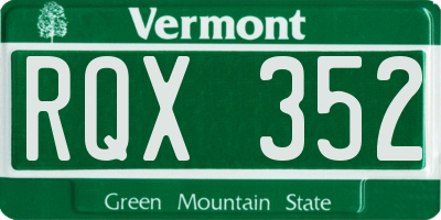 VT license plate RQX352