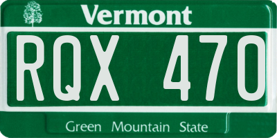 VT license plate RQX470