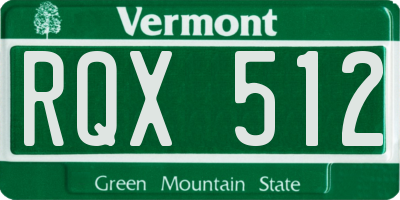 VT license plate RQX512