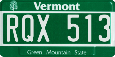 VT license plate RQX513