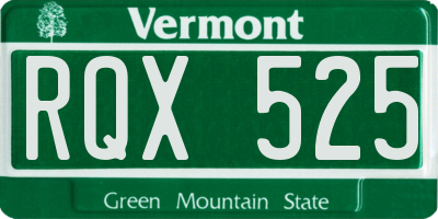 VT license plate RQX525