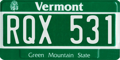 VT license plate RQX531