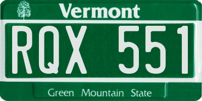 VT license plate RQX551
