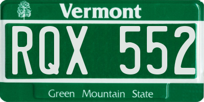 VT license plate RQX552