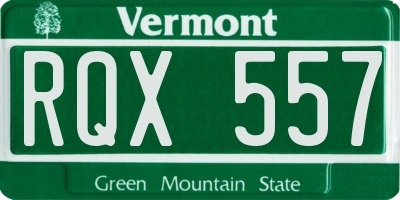 VT license plate RQX557