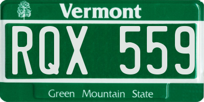 VT license plate RQX559