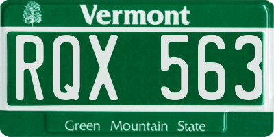 VT license plate RQX563