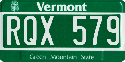 VT license plate RQX579