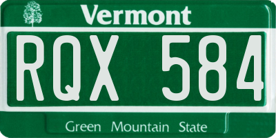 VT license plate RQX584