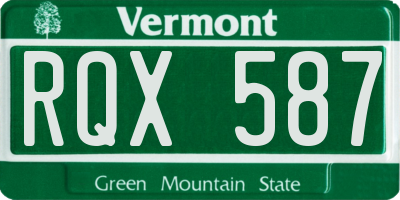 VT license plate RQX587