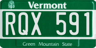 VT license plate RQX591