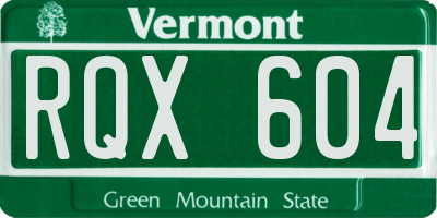 VT license plate RQX604
