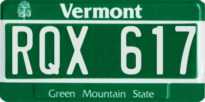 VT license plate RQX617