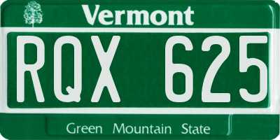 VT license plate RQX625