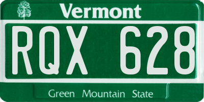 VT license plate RQX628