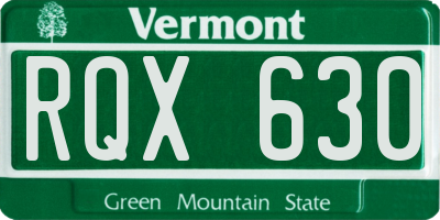 VT license plate RQX630