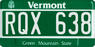 VT license plate RQX638