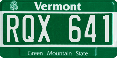 VT license plate RQX641