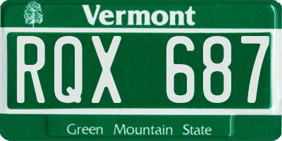 VT license plate RQX687