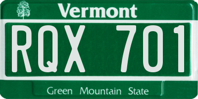 VT license plate RQX701
