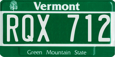 VT license plate RQX712