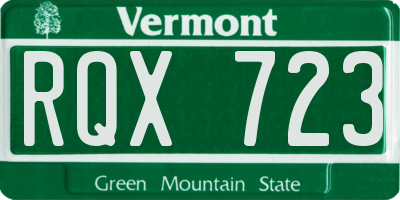 VT license plate RQX723