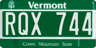 VT license plate RQX744