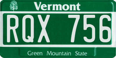 VT license plate RQX756