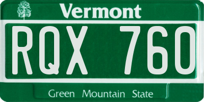 VT license plate RQX760