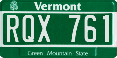 VT license plate RQX761