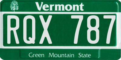 VT license plate RQX787